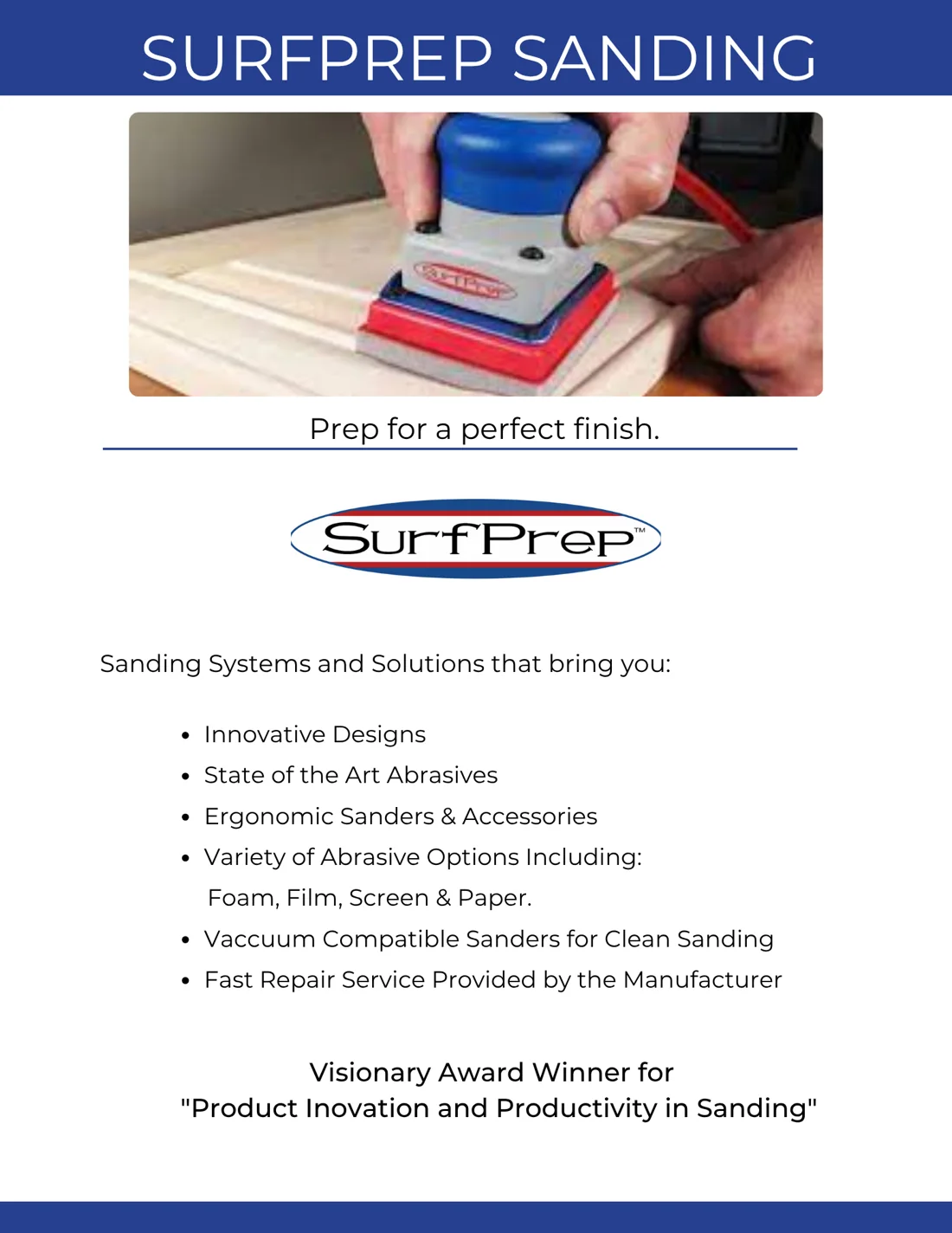 Renner technical guide page illustrating professional wood surface sanding