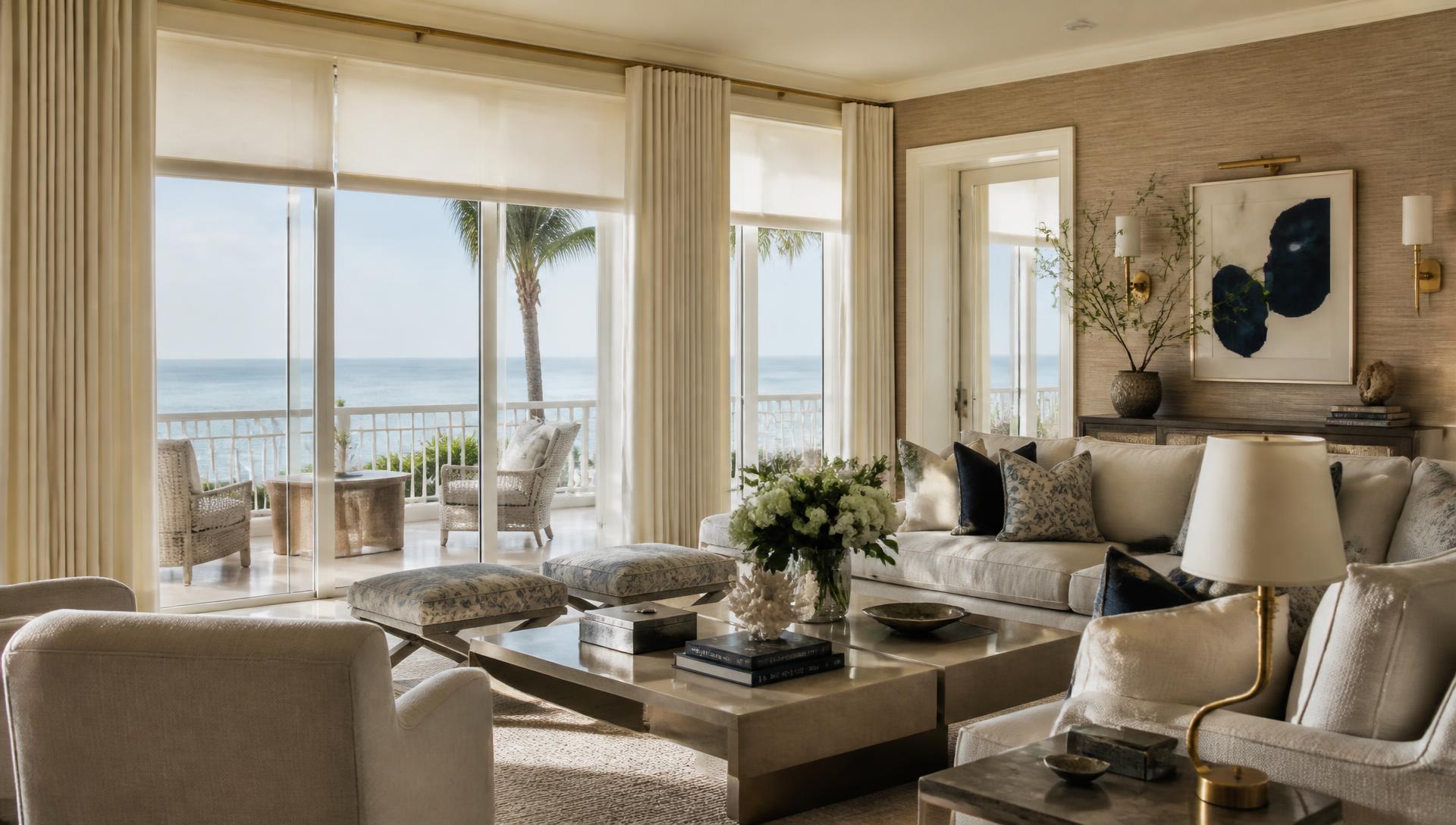 Design samples and a tablet on the Hessler Interiors work table