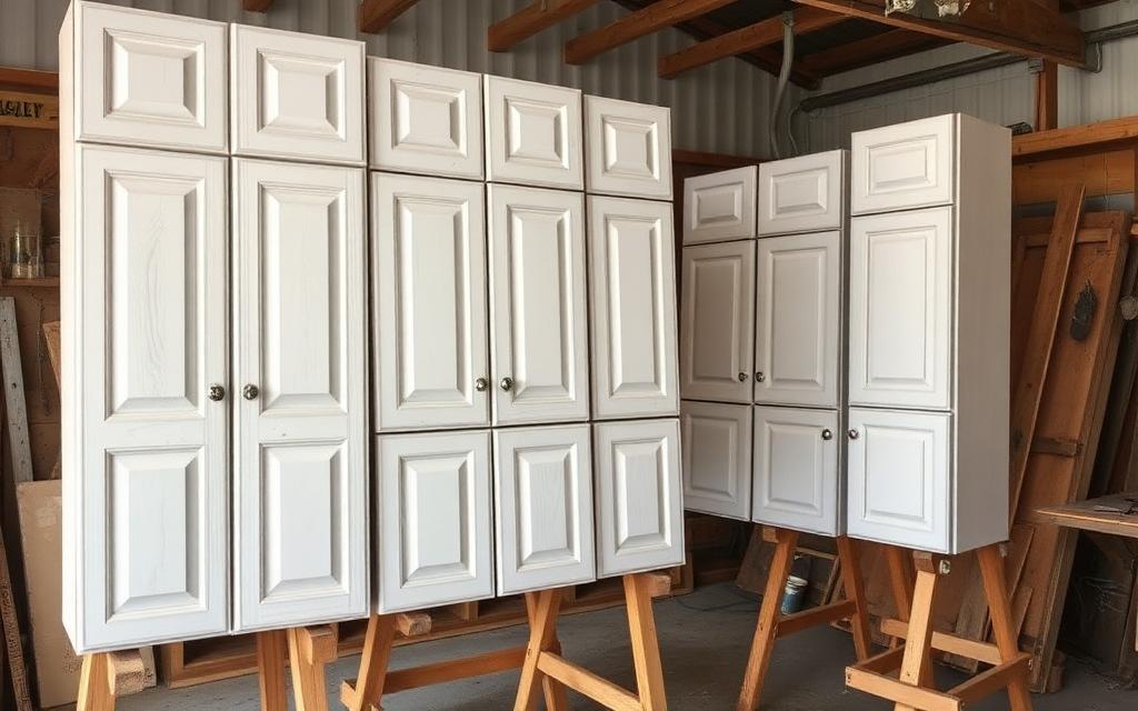 Cabinet doors primed and finished with INSL-X coatings